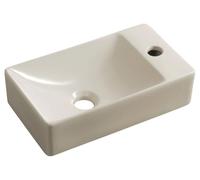 Sapho MARGITHA, lavabo de cerámica, 38x22 cm, con abertura para el grifo en el lado derecho, color marfil