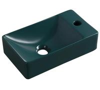 Sapho MARGITHA, lavabo de cerámica, 38x22 cm, con abertura para el grifo en el lado derecho, color petróleo