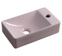 Sapho MARGITHA, lavabo de cerámica, 38x22 cm, con abertura para el grifo en el lado derecho, color rosa