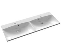 Sapho Maria - Lavabo doble de mueble 120x46 cm, con 2 orificios para grifos, blanco MA120