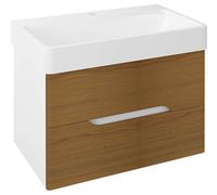 Sapho Mediena - Mueble lavabo 77x51x49 cm, blanco mate/roble natural MD082