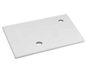 Sapho MINOR, plato para lavabo, 40x22,5 cm, grifo para lavabo, posición derecha, resina de mármol, blanco
