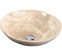 Sapho Blok lavabo 40x40 cm circular sobre encimera marrón/beige brillante 2401-01
