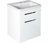 Sapho, mueble bajo (armario) de 56,5 x 65 x 43 cm, con 2 cajones, color blanco