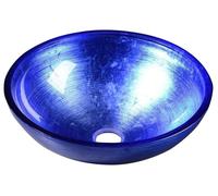 Sapho MURANO BLU: Lavabo de vidrio para encastrar, diámetro de 40 cm, color azul