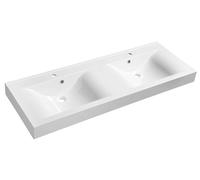 Sapho Nadja - Lavabo doble para mueble 1400x500 cm, con rebosadero, orificios para grifo, blanco 68141