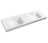 Sapho Nadja - Lavabo doble para mueble 1600x500 cm, con rebosadero, orificios para grifo, blanco 68164