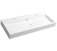 Sapho ORINOKO, mueble doble lavabo de mármol sintético, 100x42 cm, blanco