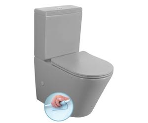 Sapho PACO Kombi-WC, sin borde, salida vertical/horizontal, gris mate