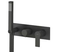 Sapho Pax - Grifo empotrado para 3 dispositivos, con accesorios, negro mate XA53/15