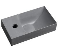 Sapho PICCOLINO: Lavabo de hormigón, 30,8 x 17 cm, grifo a la izquierda, color gris mate