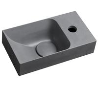 Sapho PICCOLINO: Lavabo de hormigón, 30,8 x 17 cm, grifo para la derecha, color gris mate