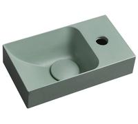 Sapho PICCOLINO: Lavabo de hormigón, 30,8 x 17 cm, grifo para la derecha, color verde mate