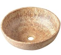 Sapho Priori - Lavabo de cerámica, diámetro 42 cm, marrón con patrón PI010