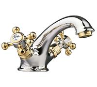 Sapho Reitano Rubinetteria Antea - Grifo de lavabo con desagüe, cromo/oro 3172