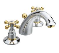 Sapho Reitano Rubinetteria Antea - Grifo de lavabo con desagüe, montaje de 3 orificios, cromo/oro 3022