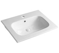 Sapho Sanovit Piedra - Lavabo de mueble 61x47 cm, con rebosadero, orificio para grifo, blanco 43061
