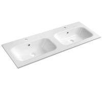 Sapho SIDRA, lavabo doble de mármol sintético, 121x46 cm, blanco