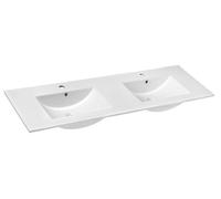 Sapho Slim lavabo 151x46 cm rectangular para mueble-doble blanco brillante 1601-150