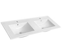 Sapho Slim - Lavabo doble de mueble 120x46 cm, con 2 orificios para grifos, blanco 1601-120