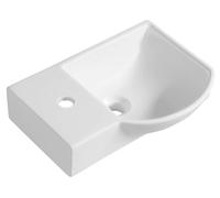 Sapho Small - Lavamanos 45x32 cm, con 1 orificio para grifo a la izquierda, con rebosadero, blanco 4779