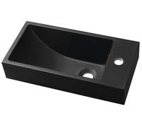 Sapho Small - Lavamanos, 50x25 cm, con rebosadero, orificio para grifo, negro mate SM016B