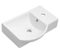 Sapho Small - Lavamanos Litos 45x32 cm, con 1 orificio para grifo a la izquierda, con rebosadero, blanco 4079
