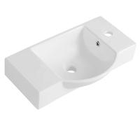Sapho Small - Lavamanos Litos 55x32 cm, con 1 orificio para grifo a la izquierda, con rebosadero, blanco 4077