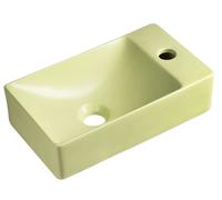 Sapho Small - Lavamanos Margitha 38 x 22 cm, sin rebosadero, orificio para grifo, color pistacho MGT38223