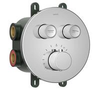 Sapho Smart Select - Grifo de ducha termostático empotrado, para 2 dispositivos, con cuerpo, cromo RP032