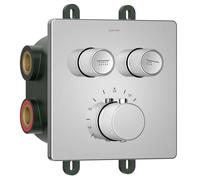 Sapho Smart Select - Grifo de ducha termostático empotrado, para 2 dispositivos, con cuerpo, cromo RP042