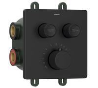Sapho Smart Select - Grifo de ducha termostático empotrado, para 2 dispositivos, con cuerpo, negro mate RP042B