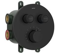 Sapho Smart Select - Grifo de ducha termostático empotrado, para 2 dispositivos, con cuerpo, negro mate RP032B