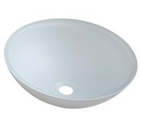 Sapho TELICA: Lavabo de vidrio para encastrar. Diámetro: 42 cm. Color: blanco mate
