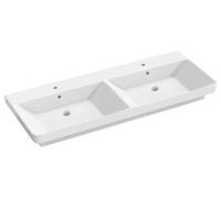 Sapho THALIE 120: Lavabo doble de cerámica, 120x46 cm, blanco
