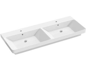 Sapho Thalie lavabo 120x46 cm rectangular para mueble-doble blanco brillante TH11120