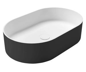 Sapho Thin - Lavabo sobre encimera de 55 x 35 cm, sin rebosadero, sin orificio para la grifería, blanco mate/carina WN205-41
