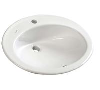 Sapho Tropico - Lavabo encastrado, 58x46 cm, con rebosadero, orificio para grifo, blanco TP230