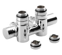 Sapho Twin Combi - Kit de conexión de válvulas para conexión central, variante derecha, paso 50 mm, cromo CP461S