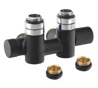 Sapho Twin Combi - Kit de conexión de válvulas para conexión central, variante derecha, paso 50 mm, negro mate CP461BS