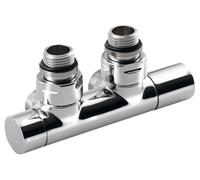 Sapho Twin - Kit de conexión de válvulas para conexión central, paso 50 mm, cromo CP401S