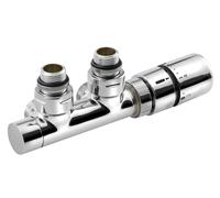 Sapho Twin - Kit de conexión de válvulas para conexión central, paso 50 mm, derecho,cromo CP3010S