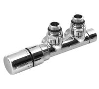 Sapho Twin - Kit de conexión de válvulas para conexión central, paso 50 mm, izquierdo,cromo CP3012S