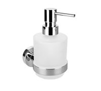 Sapho X-Round - Dispensador de jabón con soporte, cristal esmerilado/cromo XR103