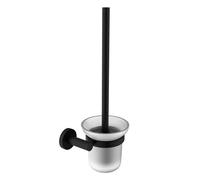 Sapho X-Round - Escobilla de baño colgante, de cristal esmerilado, color negro mate. XR323B