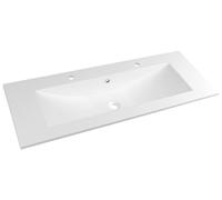 Sapho YUKON: Lavabo doble de mármol sintético, 120x45 cm, blanco