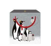 Sara Miller Family of Penguins Christmas - Bolsa de regalo mediana