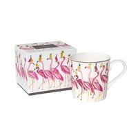 Sara Miller London Fabulosa taza de flamenco con detalles de oro de 22 quilates