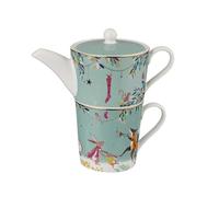 Sara Miller London Woodland Tales Tea for One, Merry Band, verde, 18 x 17 x 10 pulgadas