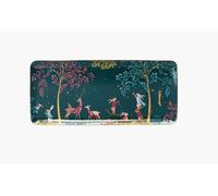 Sara Miller Woodland Tales Collection Christmas - Bandeja para sándwiches de 36 cm con detalles dorados de 22 quilates, ciervo y petirrojo